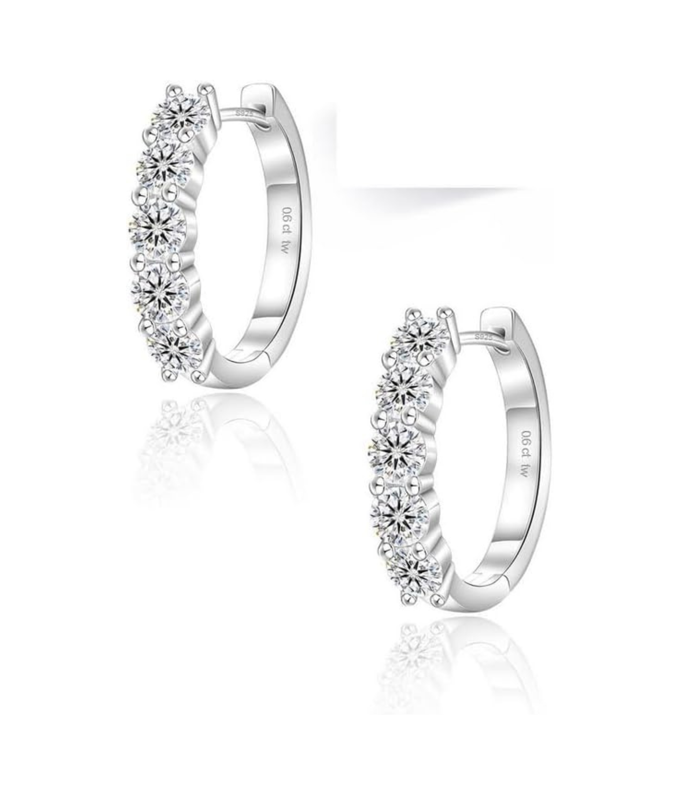 Moissanite Kreolen – Huggie Ohrringe | 925 Sterlingsilber