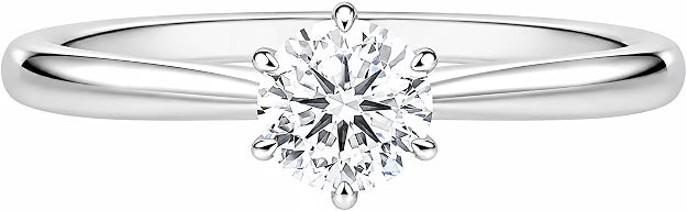 Verlobungsring 925 Sterling Silber 0,5 Karat Moissanit – Solitärring Damen, Brillantschliff, VVS D Farbe, 6 Krappen, Weißgold-Beschichtung, inkl. Ringschatulle, Geschenkbox & Echtheitszertifikat